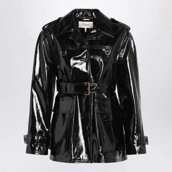 Chloé Black glossy cotton canvas jacket