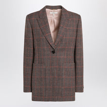  Chloé Single-breasted checked brown wool jacket
