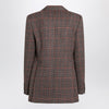 Chloé Single-breasted checked brown wool jacket