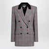 Chloé Black/white checkered wool double-breasted blazer