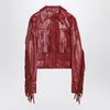 Chloé Fringed red leather jacket