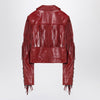 Chloé Fringed red leather jacket