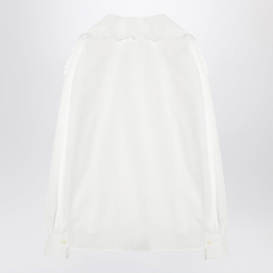 Chloé White shirt with embroidered bow tie