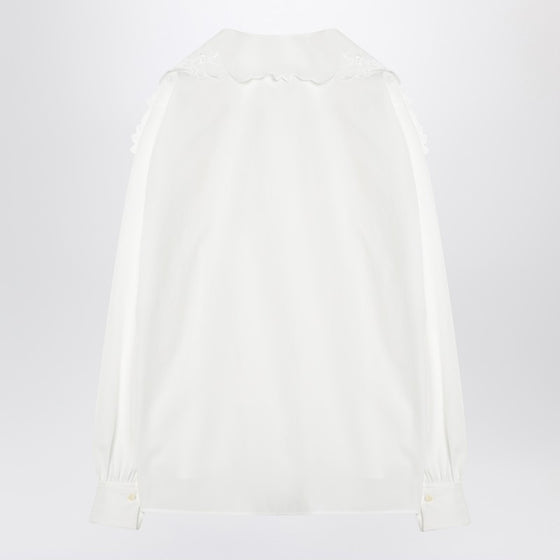 Chloé White shirt with embroidered bow tie