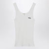 Chloé White ribbed tank top with logo