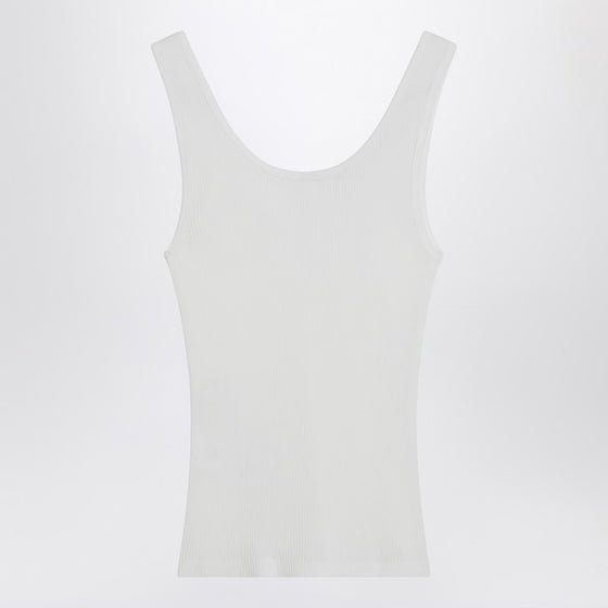 Chloé White ribbed tank top with logo
