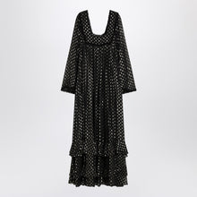  Chloé Maxi black dress with lightweight silk ruffles