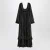 Chloé Maxi black dress with lightweight silk ruffles