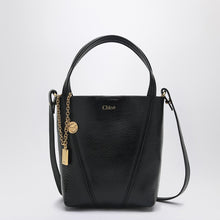  Chloé Small Spin black leather tote bag