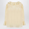 Chloé Light yellow blouse with ruffles in silk