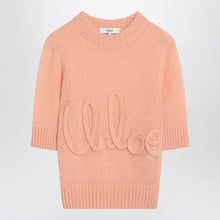  Chloé Peach-colored top with logo embroidery