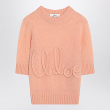  Chloé Peach-colored top with logo embroidery