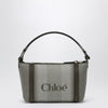 Dark green striped Chloé Carry tote bag in canvas