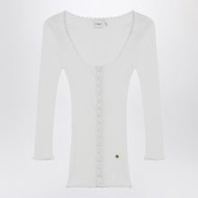  Chloé White fitted cotton cardigan