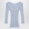 Chloé Light blue fitted cotton cardigan