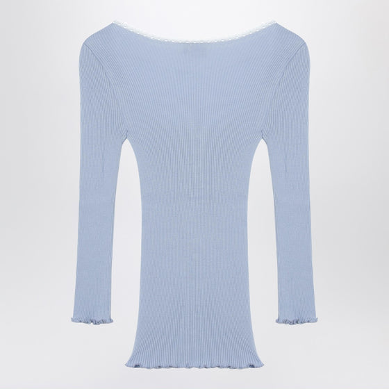 Chloé Light blue fitted cotton cardigan