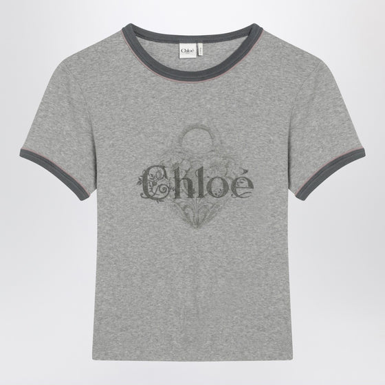 Chloé Chiné jersey baby-fit T-shirt with logo print