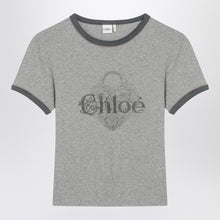  Chloé Chiné jersey baby-fit T-shirt with logo print