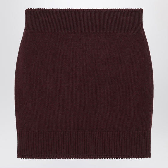 Chloé Bordeaux diamond-pattern wool miniskirt
