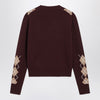 Chloé Bordeaux diamond-pattern wool sweater