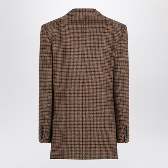 Chloé Brown/black houndstooth double-breasted jacket