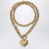 Chloé Gold/Ivory heart chain necklace