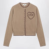 Chloé Light Brown Wool and Cashmere Logo Cardigan
