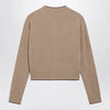 Chloé Light Brown Wool and Cashmere Logo Cardigan