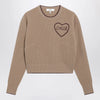 Chloé Light Brown Wool and Cashmere Logo Sweater