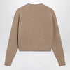 Chloé Light Brown Wool and Cashmere Logo Sweater