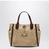 Chloé Iconic tote bag in raffia and leather, Hot Sand