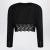 Chloé Black cropped jacket with openwork trim