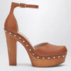 Chloé Brown platform pumps with studs