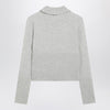 Chloé Light grey wool cardigan with logo