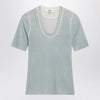 Chloé Blue-grey wool-blend knit top
