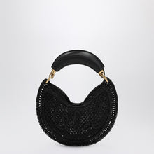  Chloé Mini Summer Banana hobo bag in black crochet with leather details