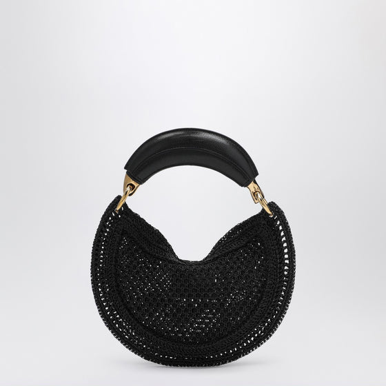 Chloé Mini Summer Banana hobo bag in black crochet with leather details