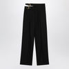 Chloé Black trousers with double belt and gold buckles