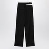 Chloé Black trousers with double belt and gold buckles