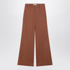 Chloé Flared cotton trousers in nougat colour