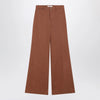Chloé Flared cotton trousers in nougat colour
