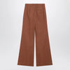 Chloé Flared cotton trousers in nougat colour