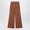Chloé Flared cotton trousers in nougat colour