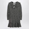 Chloé Black silk jacquard mini dress with polka dot print