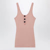 Chloé Fitted Henley tank top in ribbed organic cotton, pink