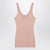 Chloé Fitted Henley tank top in ribbed organic cotton, pink