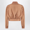 Chloé Ruched short cotton poplin jacket in Reef Shell