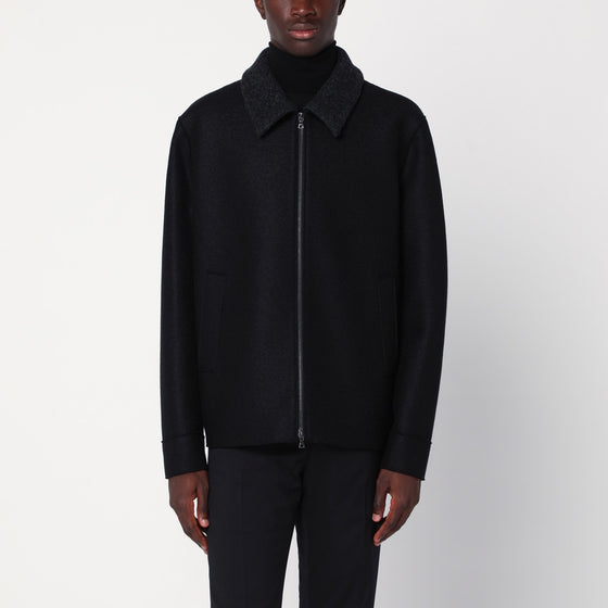 Harris Wharf London Black zip-up wool jacket