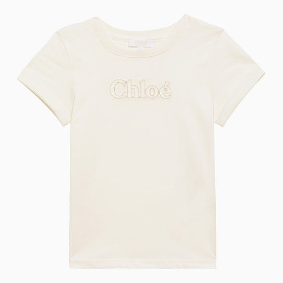 Chloé White cotton T-shirt with logo