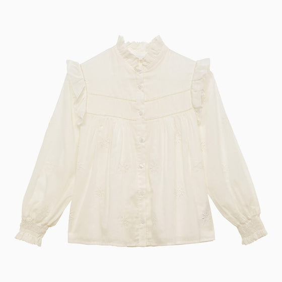 Chloé White cotton shirt with embroidery